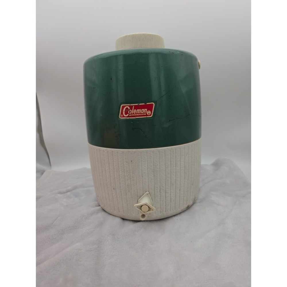 Coleman Vintage 1 Gallon Metal Top Water Cooler Jug 80s Wichita KS